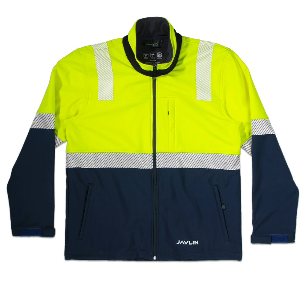 Hi-Vis Two-Tone Softshell Jacket, Navy/Lime