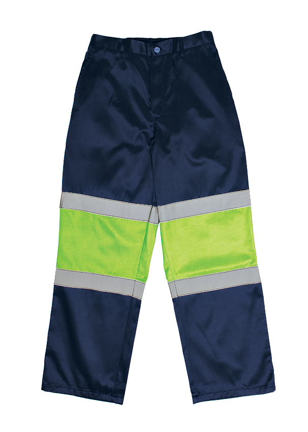 Hi-Vis Work Trouser, Navy/Lime