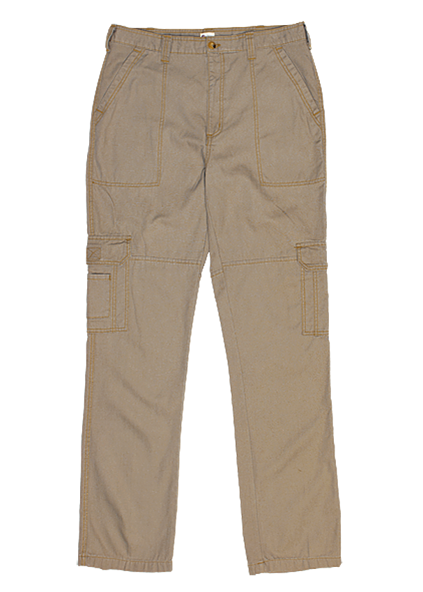 100% Cotton Khaki Cargo Trousers